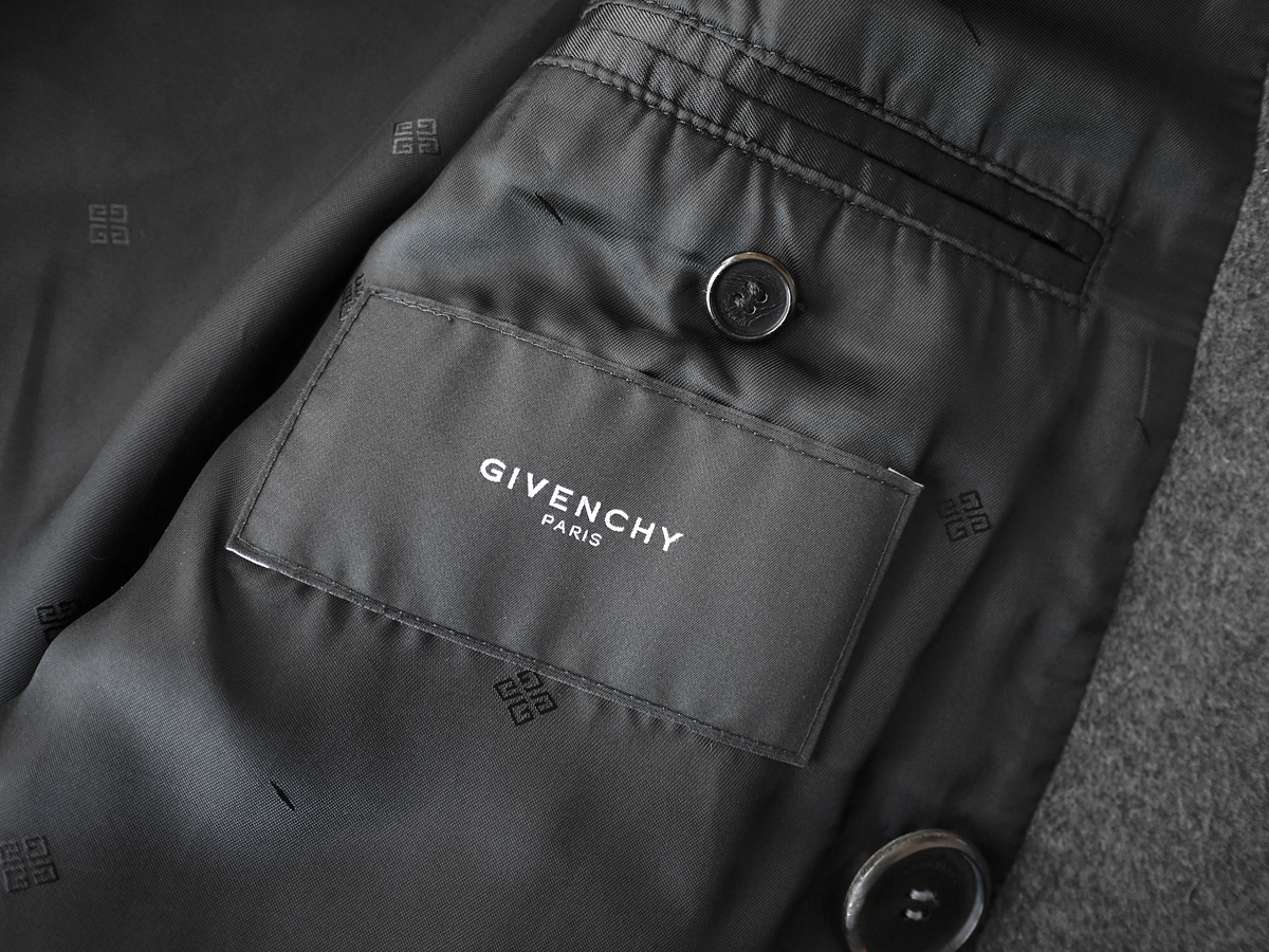 正規品 ジバンシー GIVENCHY ウールメルトン ダブルブレストコート 