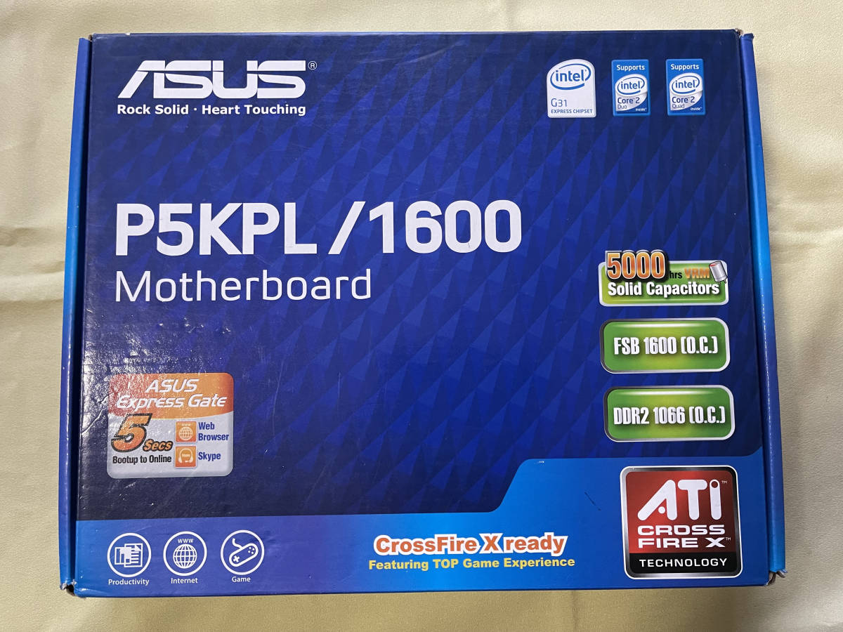 ASUS P5KPL/1600 マザーボード+CPU+メモリー+バックパネル_1