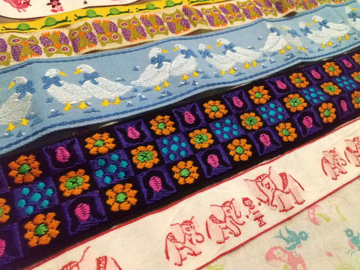 海外ビンテージチロルテープ ヴィンテージチロリアンテープ 可愛いチロルリボンレア柄 鳥 フクロウ わんこ ミッキーマウス 猫 ネコ 子ども 手芸用リボン テープ 売買されたオークション情報 Yahooの商品情報をアーカイブ公開 オークファン Aucfan Com