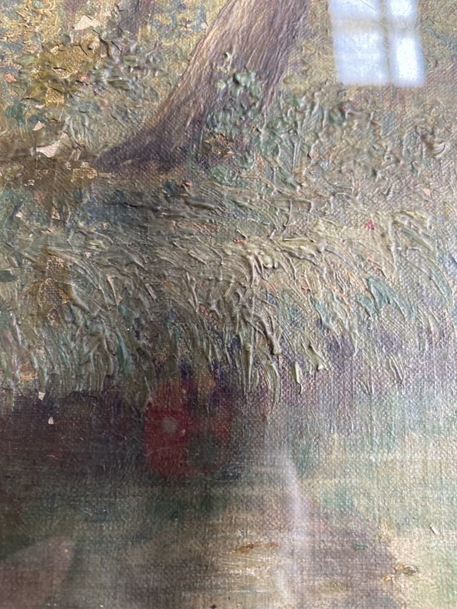 値下げしました！絵画　額縁付　詳細不明 中古】風景画 絵画 額縁 値下げ未使用絵画 風景画イタリア 額縁付き
