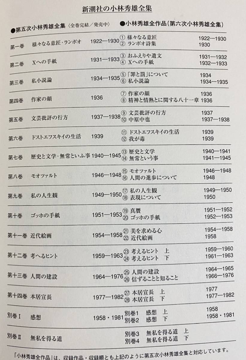 □小林秀雄全作品 全32冊揃（全28巻・別巻4冊）新潮社 ○第6次小林秀雄