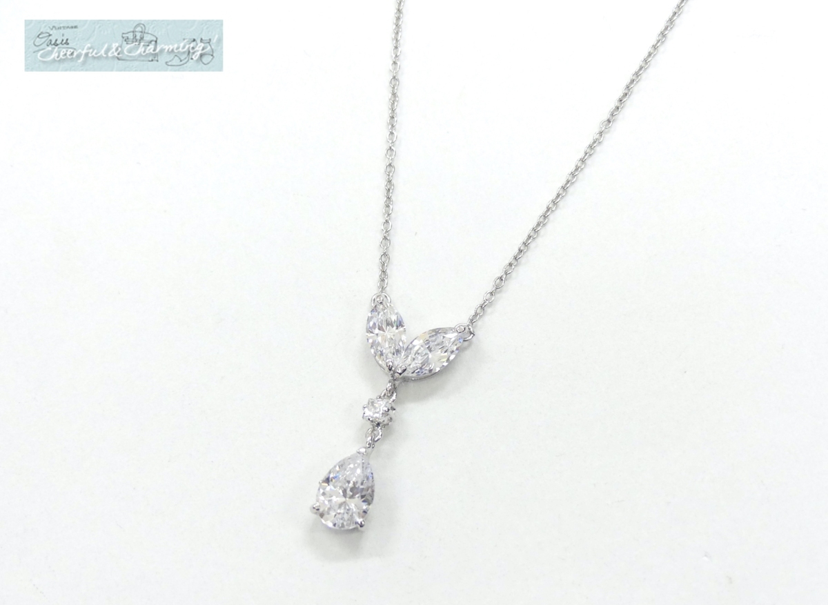 FOXEY ネックレス クリア ラインストーン ビジュー FOXEY/Necklace 