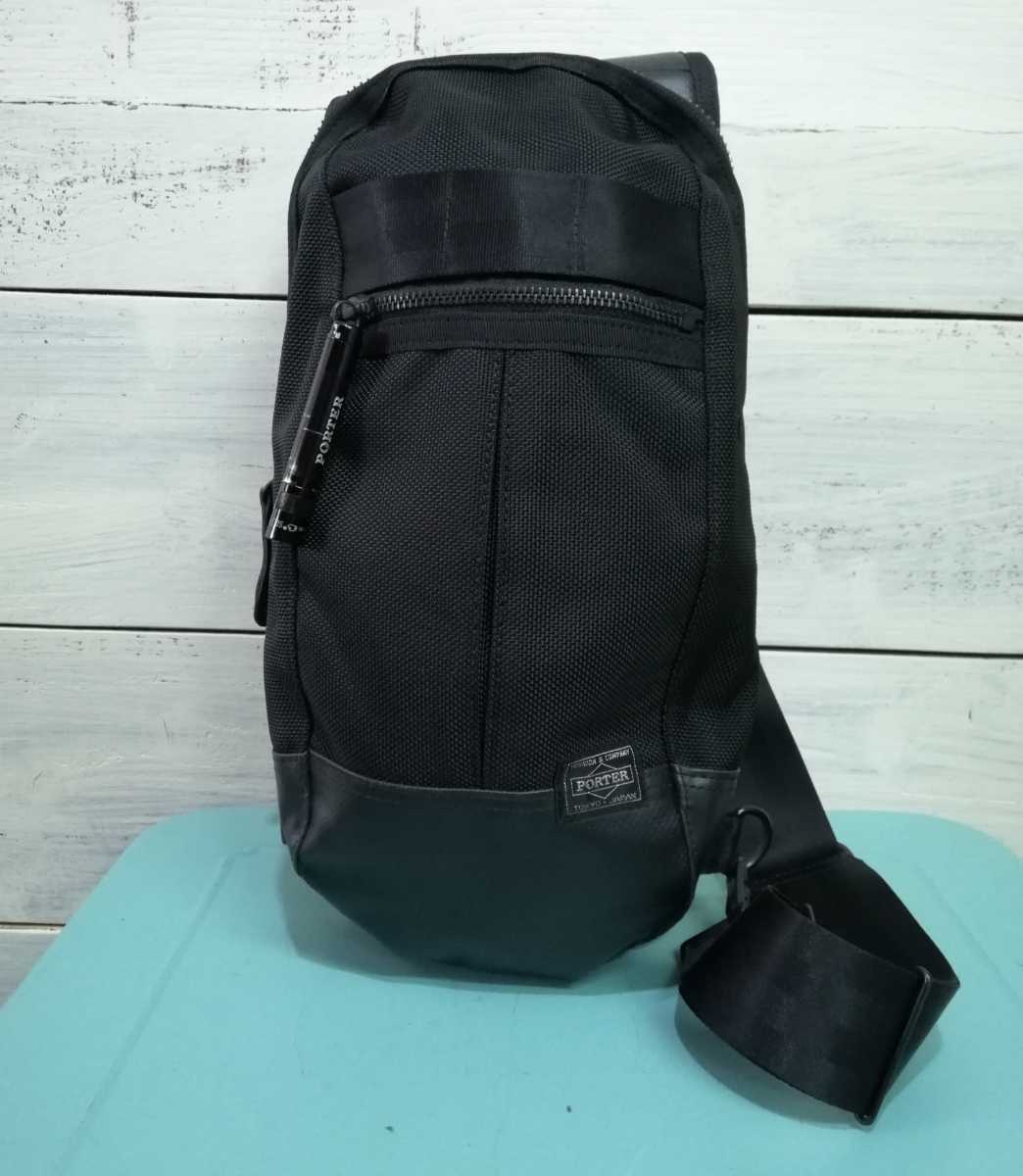 美品　ポーター　ヒート　ボディバッグ　スリングバッグ　ブラック　マグライト PORTER ポーター ワンショルダー ボディバッグ スリングバッグ ヒート