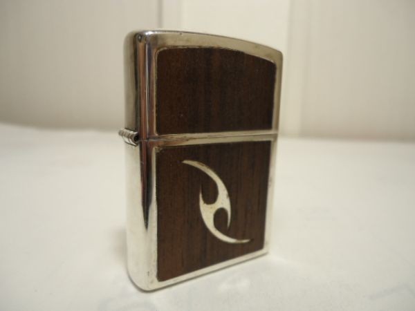 ZIPPO☆WOOD ローズウッドはめ込み トライバル☆2005年製造 使用品 木 
