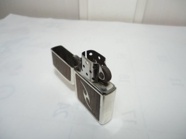 ZIPPO☆WOOD ローズウッドはめ込み トライバル☆2005年製造 使用品 木 