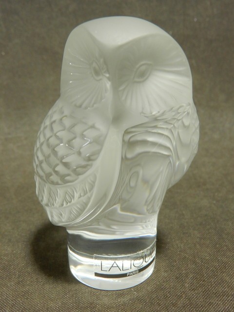 278/○ラリック 梟 フクロウ クリスタルガラス 置物 オブジェ 硝子製 飾り物 LALIQUE