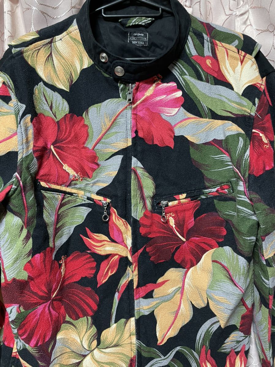 Schott BROS. シングルライダース お花柄がとても素敵 この柄は貴重 Schott | ショット レザージャケット 本革 641XX