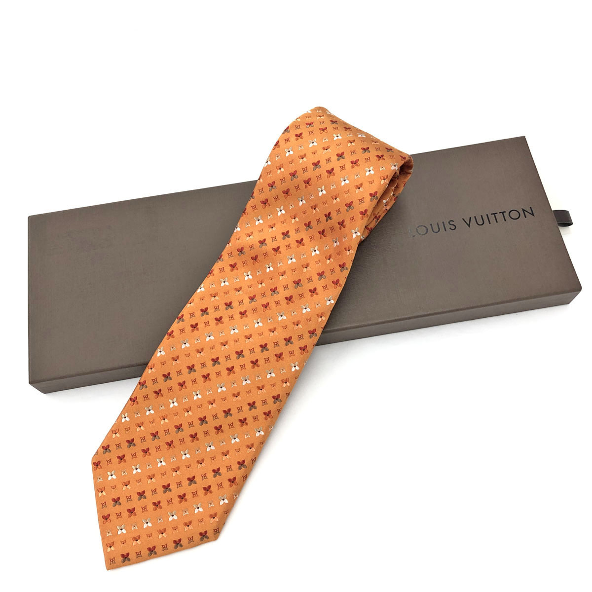 美品◇LOUIS VUITTON ルイヴィトン モノグラムネクタイ◇ orange