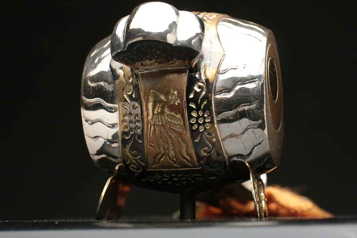 UR526 時代物 銀製 彫金「打出の小槌」全幅21.4cm/小槌 幅9.9cm 重66g