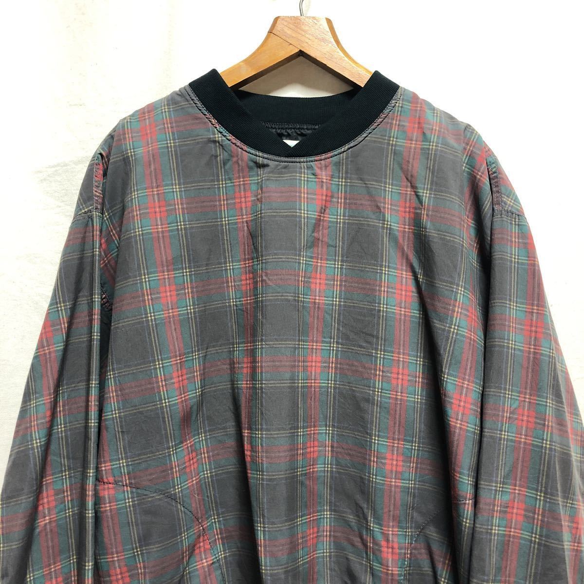 オールド アメリカ製 チェック ナイロンプルオーバー 80s 90s 古着 
