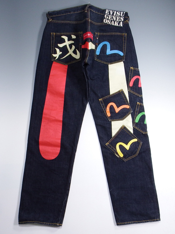 EVISU エヴィス ハーフメニーポケット デニム 36 戎 ジーンズ エヴィス 