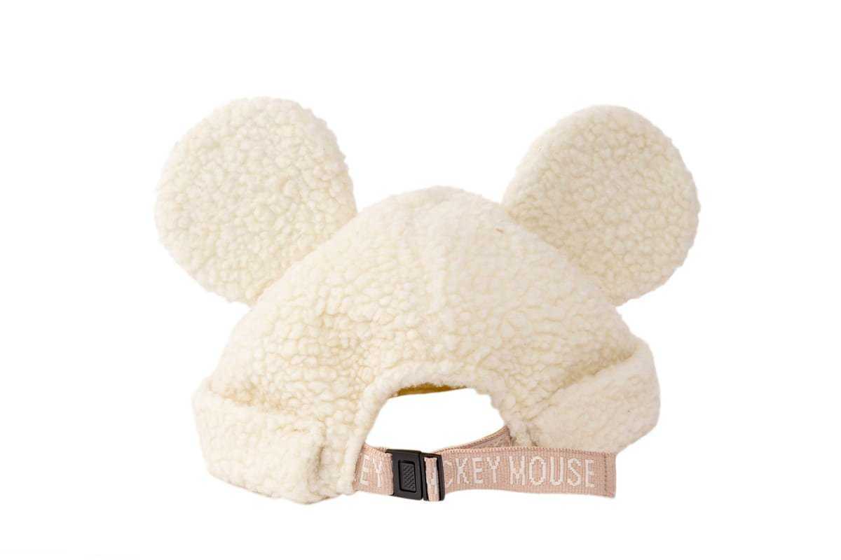 東京ディズニーリゾート　ミッキー　もこもこ　ボアキャップ　ホワイト