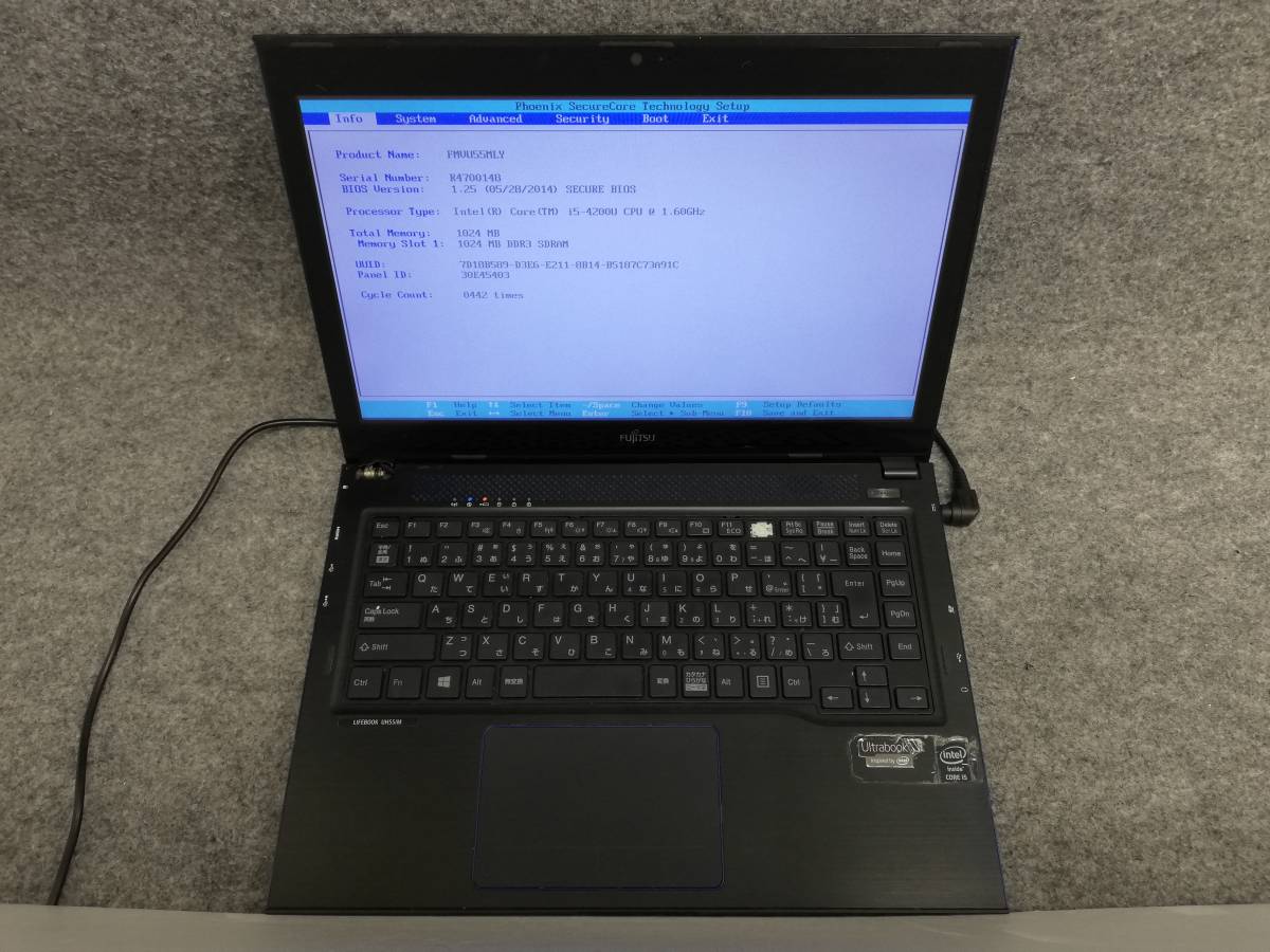 保証付】富士通 LIFEBOOK UH55/M i5 4GB 240G SSD Core i5第4世代