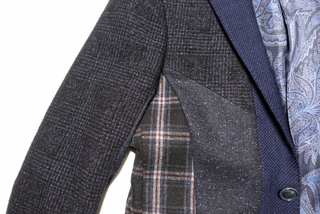 14AW 極美品 ETRO エトロ 裏地シルクペイズリー柄 異素材切替