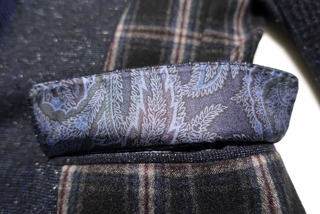 14AW 極美品 ETRO エトロ 裏地シルクペイズリー柄 異素材切替