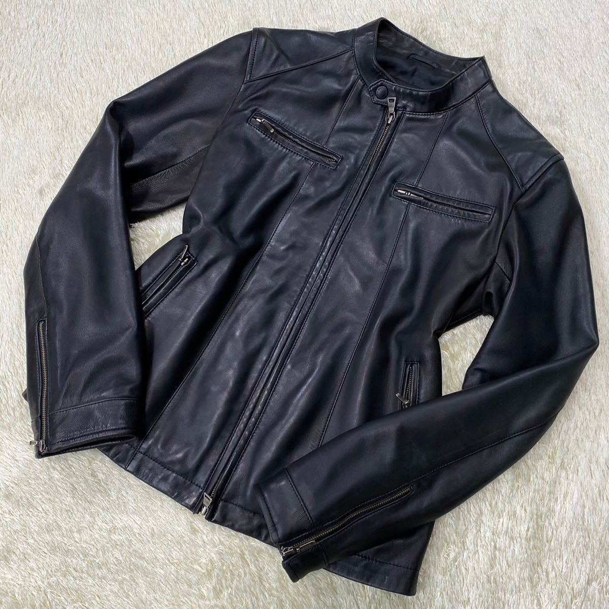 バーバリーブラックレーベル レザーブルゾン バーバリー ブラック