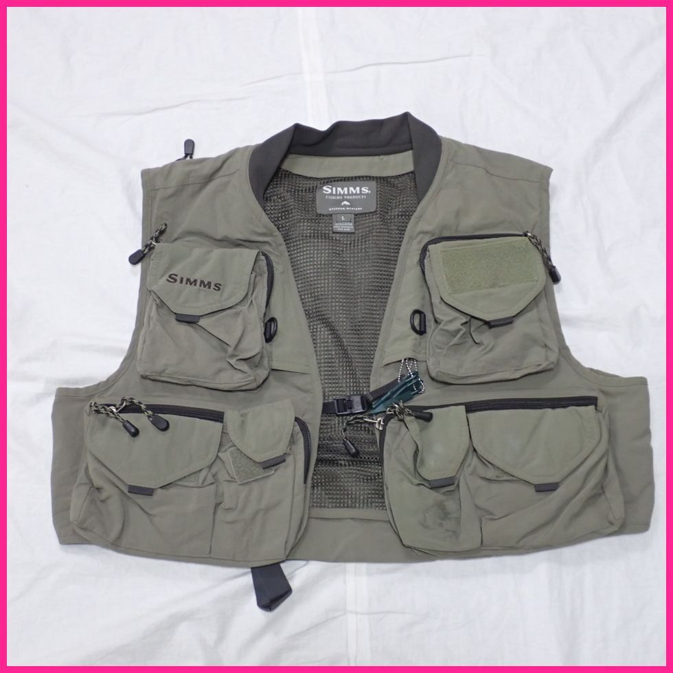simms シムス フィッシングベスト Lサイズ グレー カーキ