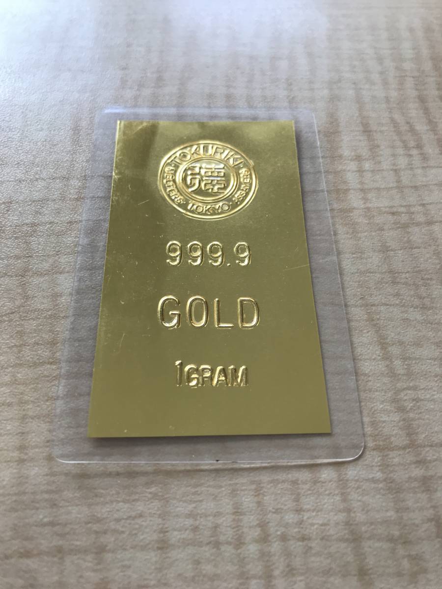 純金 1g カード 徳力 未開封 インゴット