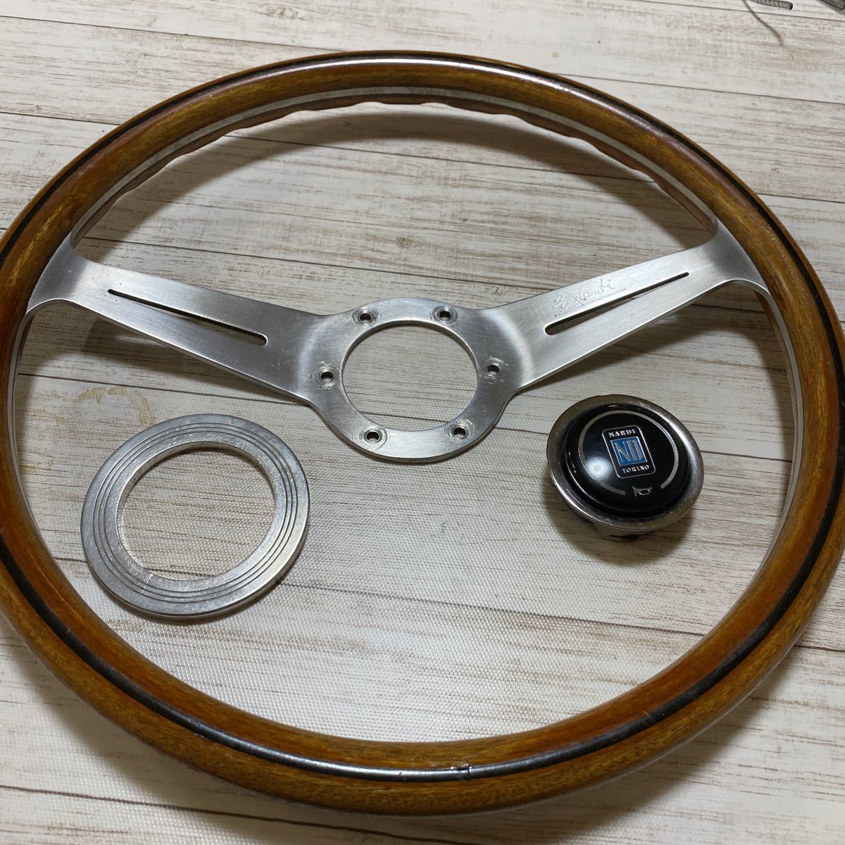 NARDI ウッドステアリング 当時物 旧車 36センチ(ステアリング NARDI ウッドステアリング 当時物 旧車 36センチ(ステアリング