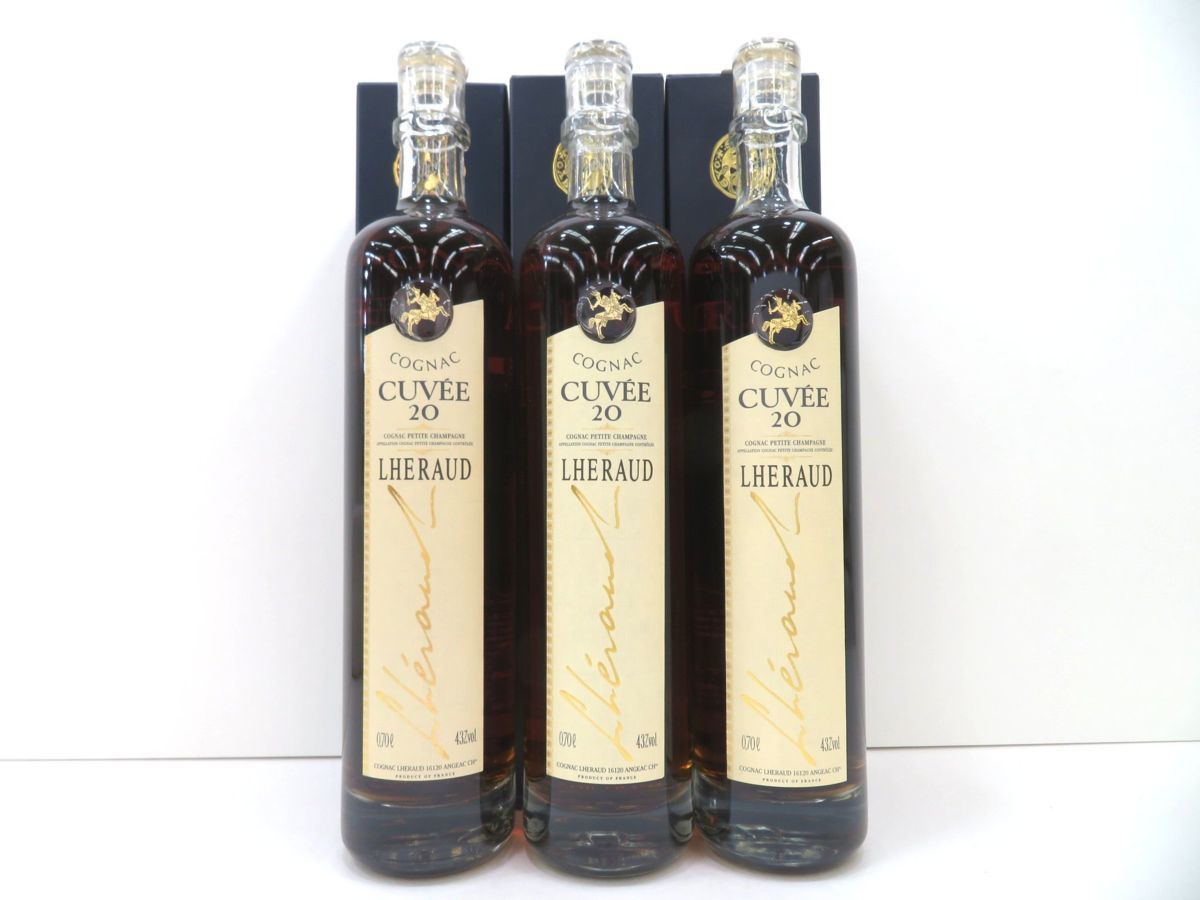 飲料・酒 LHERAUD コニャック 10年 2本 20年 1本 計3本セット