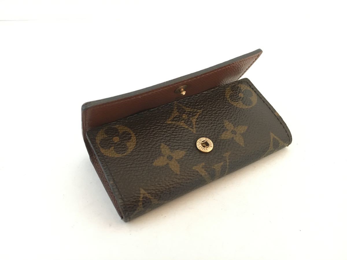 LOUIS VUITTON ブラック ケース Louis Vuitton モノグラム キーケース 4連 美品】LOUIS VUITTON ルイ