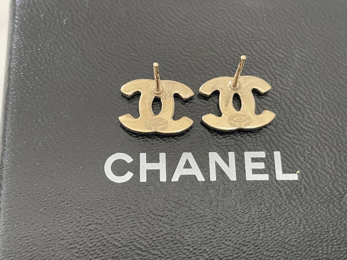3487 480円～ 中古品 CHANEL/シャネル ロゴ ピアス カラーストーン 
