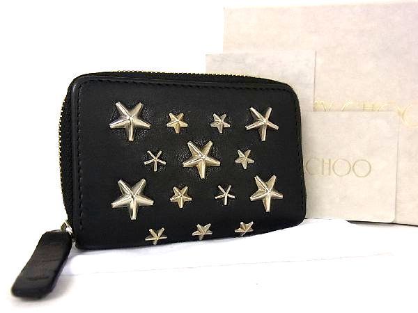 1円 JIMMY CHOO ジミーチュウ マローン レザー スタースタッズ コイン