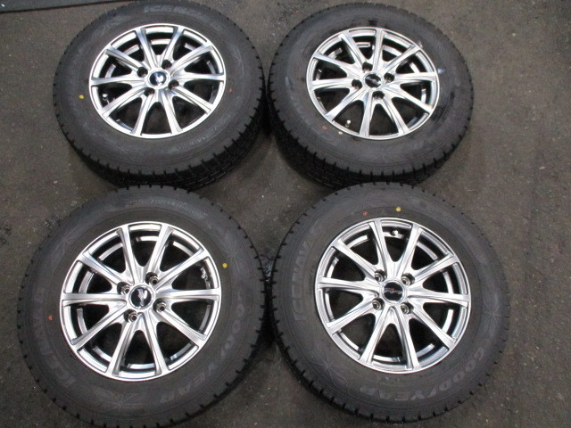 ○ 185/70R14 アルミホイルセット4本 /MANARAY SPORT 14x5.5J 4H PCD:100 ET38 /GOOD YEAR ICE NAVI6