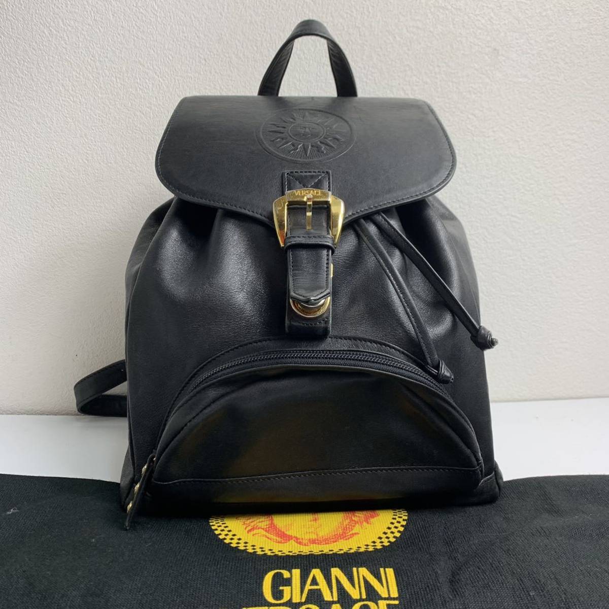 VERSACE ヴェルサーチ GIANNI 極美品 1円 ジャンニ ロゴ ドット 水玉 
