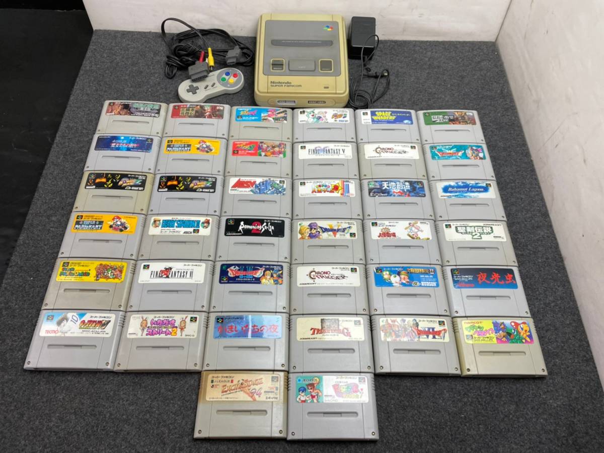 2-50【1円スタート】 スーパーファミコン 本体 カセット/38本 まとめて 