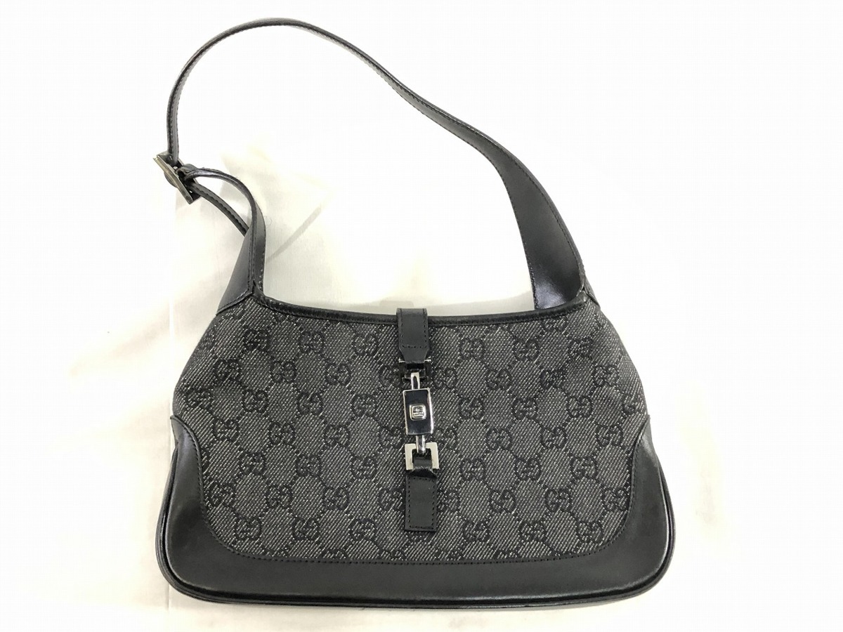 □本物【グッチ】GUCCI/ショルダーバッグ[16cm×26cm]黒/本革 