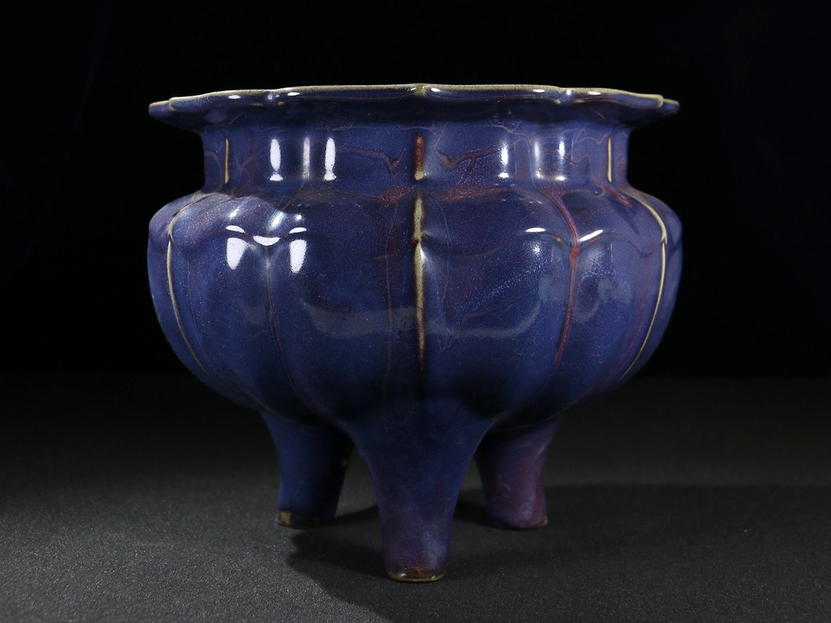 ■大成美術■鈞窯香炉　（検） 宋代 染付 陶磁器 唐物 中国美術 骨董 古玩 213