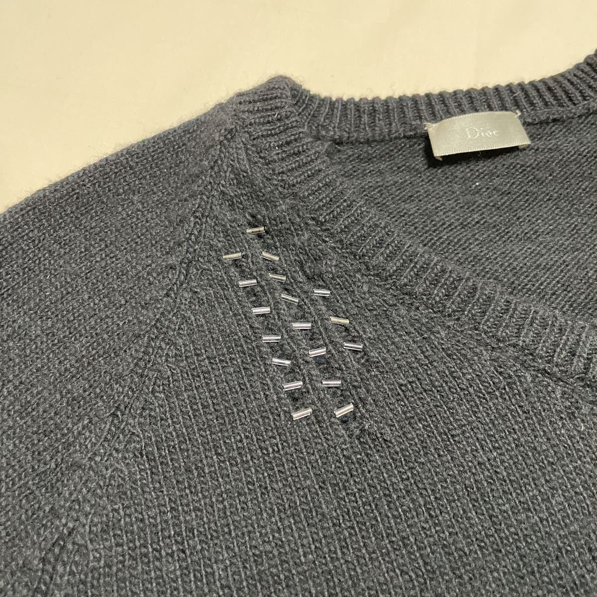 希少 05 aw DIOR HOMME ビーズ 装飾 ニット セーター グラム期 エディ 