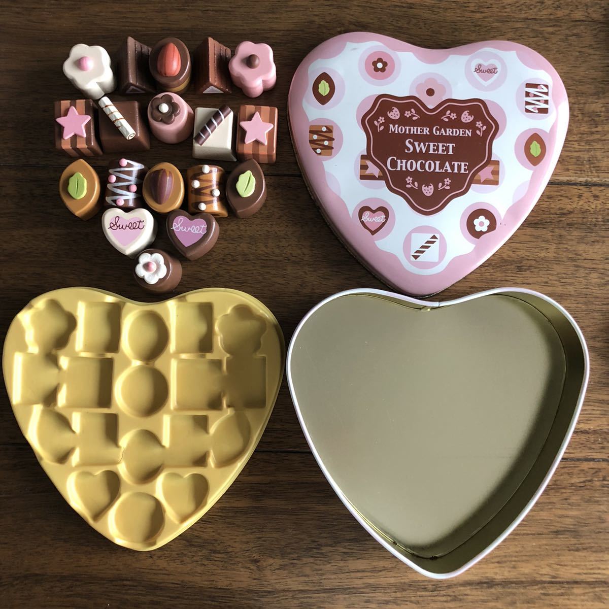 マザーガーデン スイートチョコレート ハート缶 木のおままごと ままごとセット 売買されたオークション情報 Yahooの商品情報をアーカイブ公開 オークファン Aucfan Com