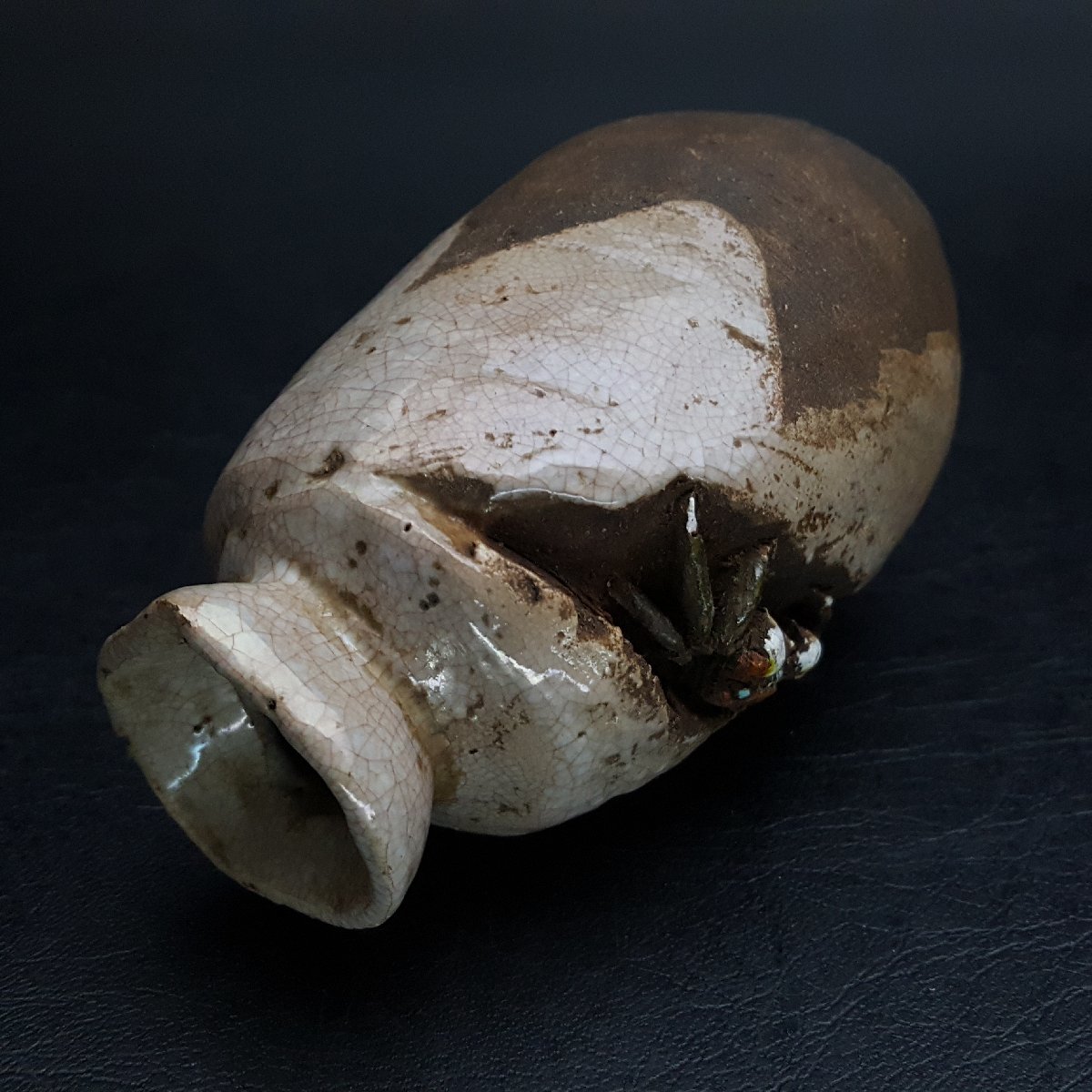 宝蔵】楽山焼 蟹細工 蟹 徳利 11cm 酒器 木箱 【公式通販】