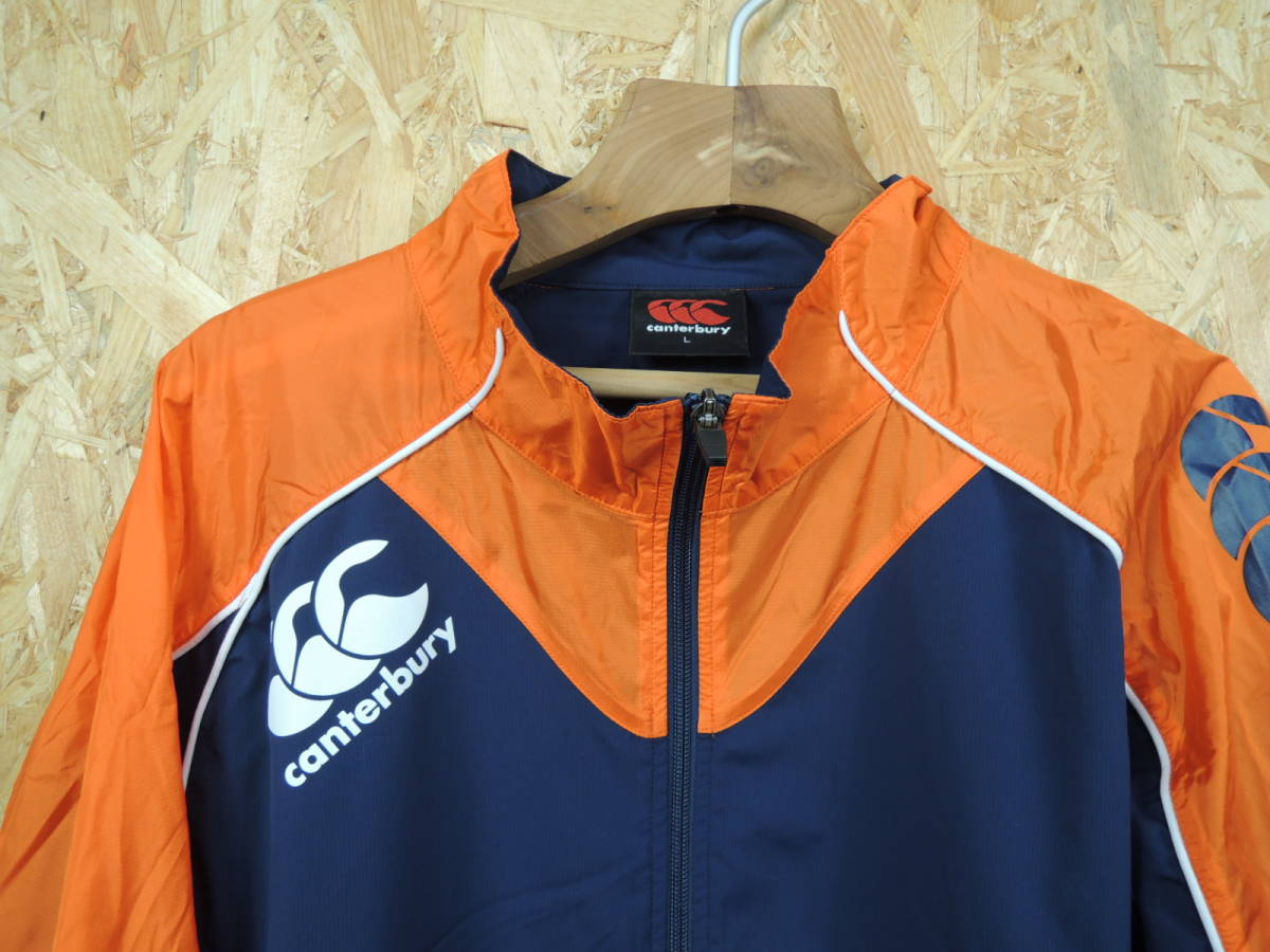 カンタベリー CANTERBURY RUGBY ナイロンジャケット ネイビー/オレンジ