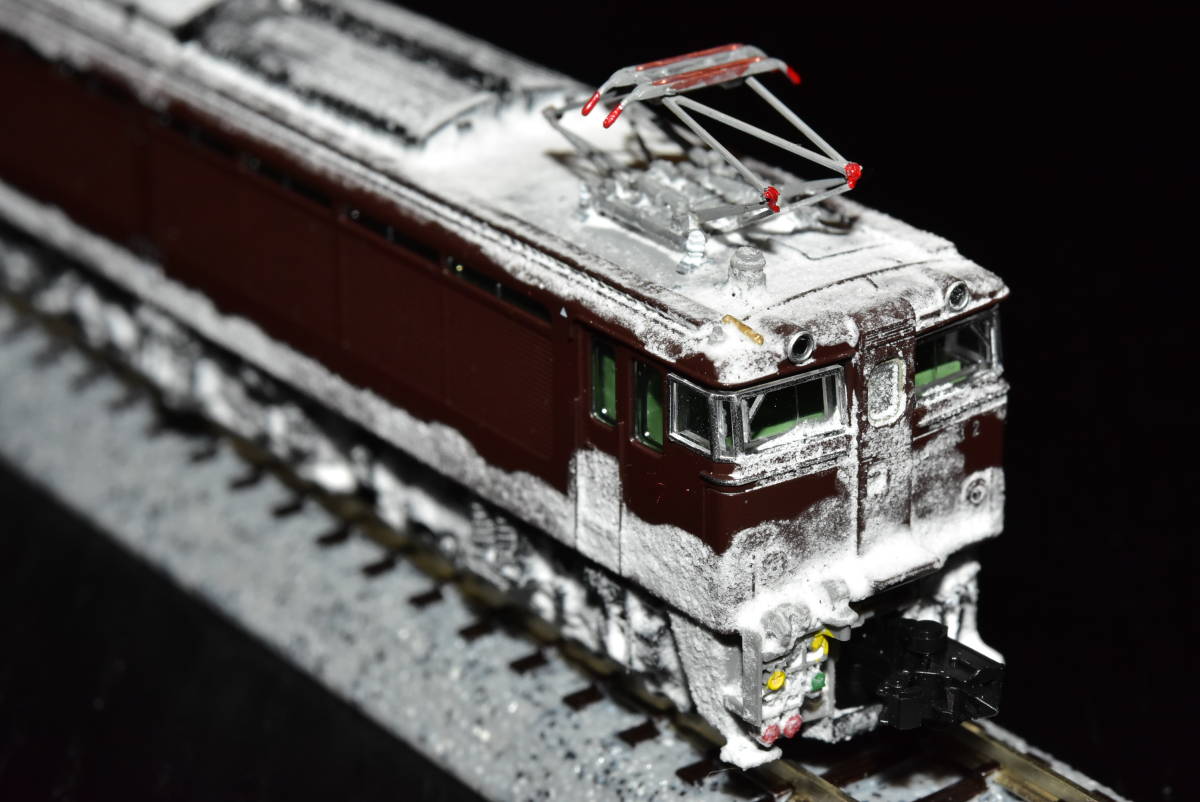 EF63 冬 雪 ウェザリング品 細部塗装 トミックス 92904 茶色2両セット 