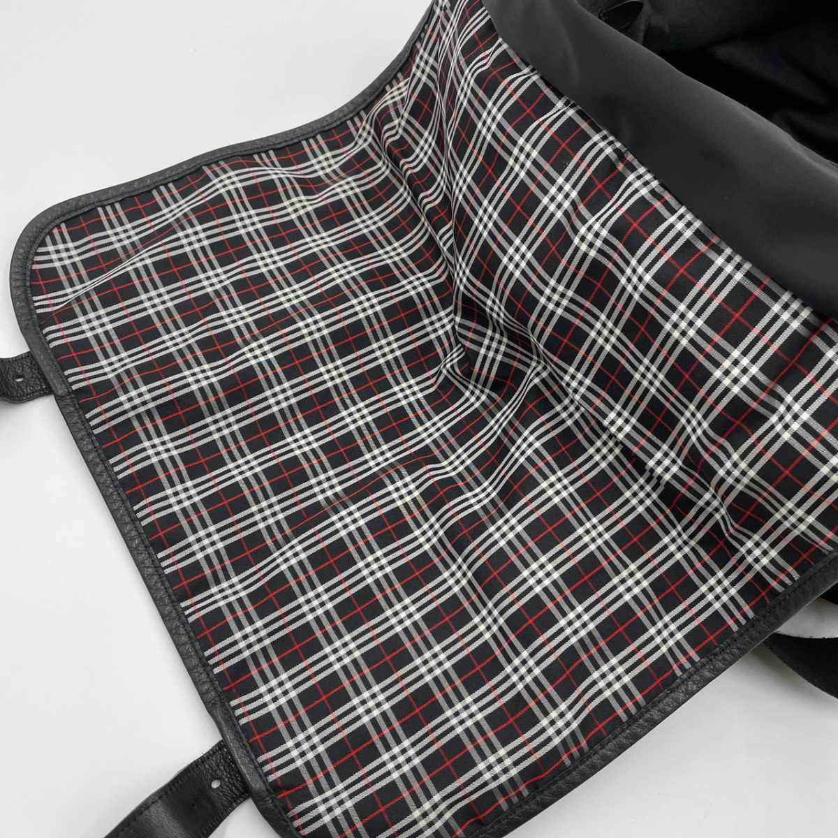 バーバリー ビジネスバッグ ノバチェック 黒 サフィアーノレザー A4