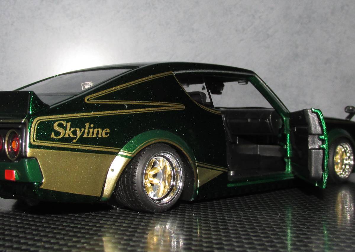 Maisto 1/24 日産 スカイライン 2000GT-R ケンメリレーシング ミニカー 1/24 スカイライン ケンメリ GTR レーシング ニスモ グリーン