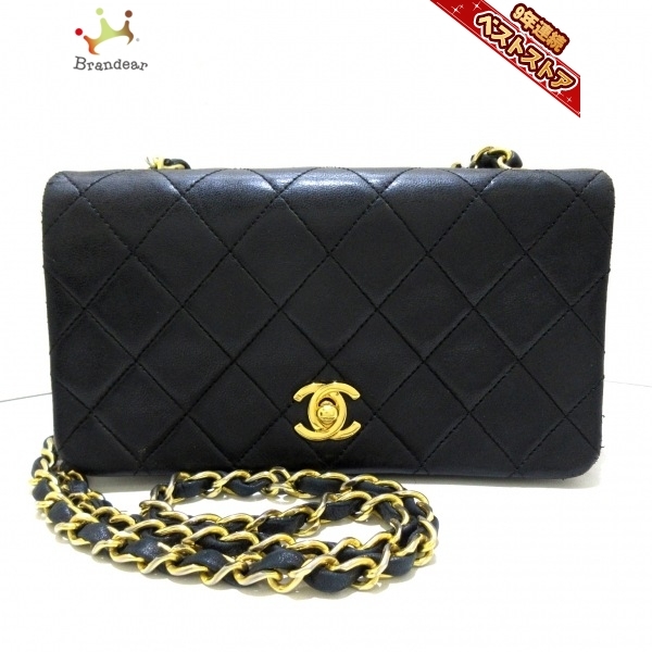  シャネル CHANEL ショルダーバッグ ミニマトラッセ ラムスキン 黒 レディース フルフラップ/チェーンショルダー/ゴールド金具 1番台 バッグ(ショルダーバッグ)｜売買されたオークション情報 かばん、バッグ