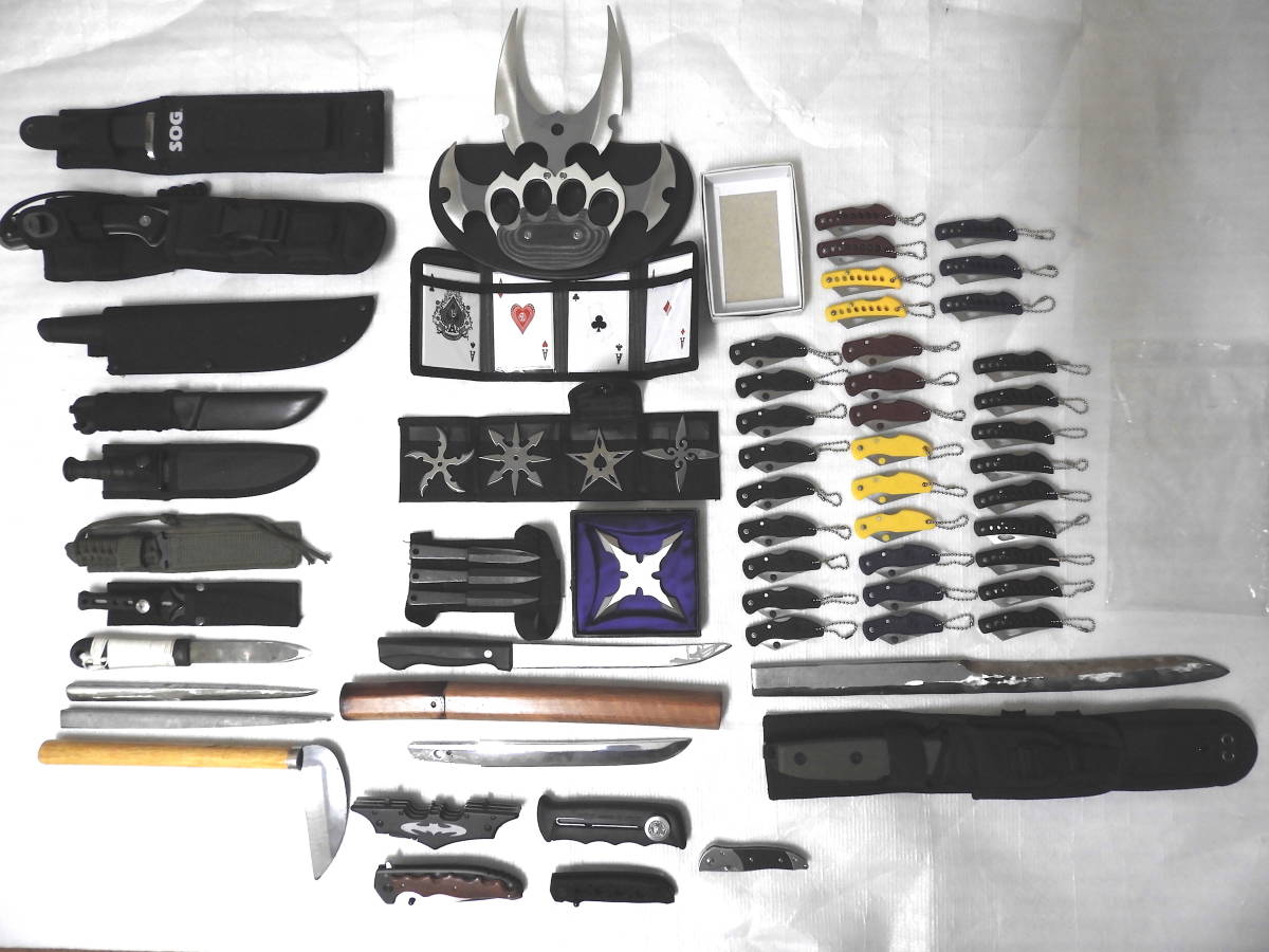 激レアナイフ、手裏剣、短刀,,,68点セットまとめ売り(ハンティング  