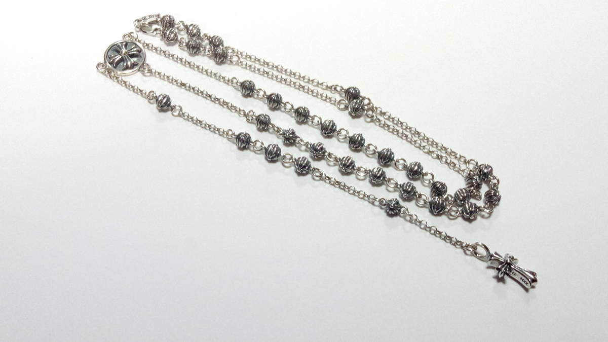 Chrome Hearts ベビーファットクロスビーズロザリオ ネックレス チャーム クロムハーツ ペンダントネックレス 売買されたオークション情報 Yahooの商品情報をアーカイブ公開 オークファン Aucfan Com
