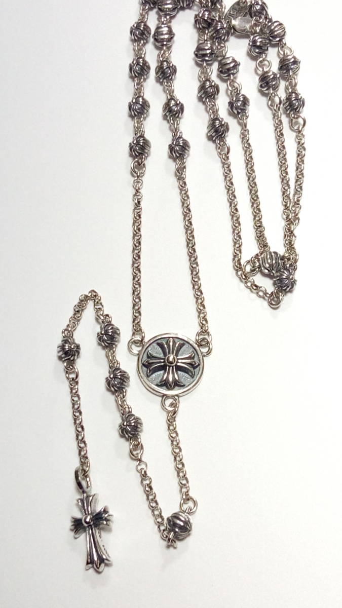 Chrome Hearts ベビーファットクロスビーズロザリオ ネックレス チャーム クロムハーツ ペンダントネックレス 売買されたオークション情報 Yahooの商品情報をアーカイブ公開 オークファン Aucfan Com