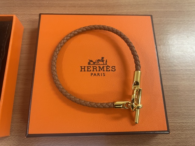 HERMES】エルメス レザーブレスレット サイズ：T3 《グレナン》【極美