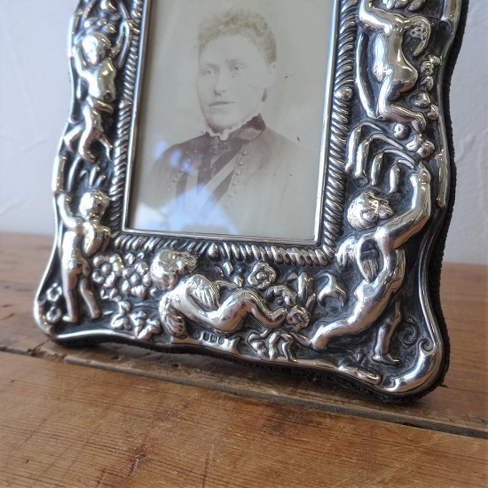 1906年 英国アンティーク 純銀フォトフレーム イギリス製 純銀（925