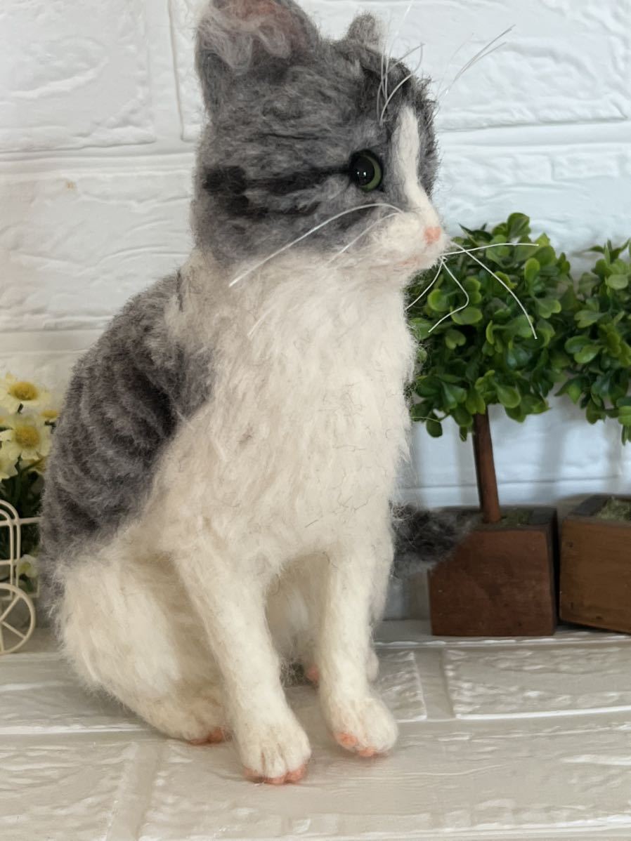 羊毛フェルト サバ白 ネコちゃん 羊毛フェルト 売買されたオークション情報 Yahooの商品情報をアーカイブ公開 オークファン Aucfan Com