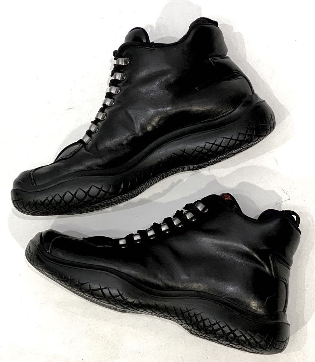 正規品 PRADA SPORT MENS レザーブーツ プラダスポーツ ミッドカット