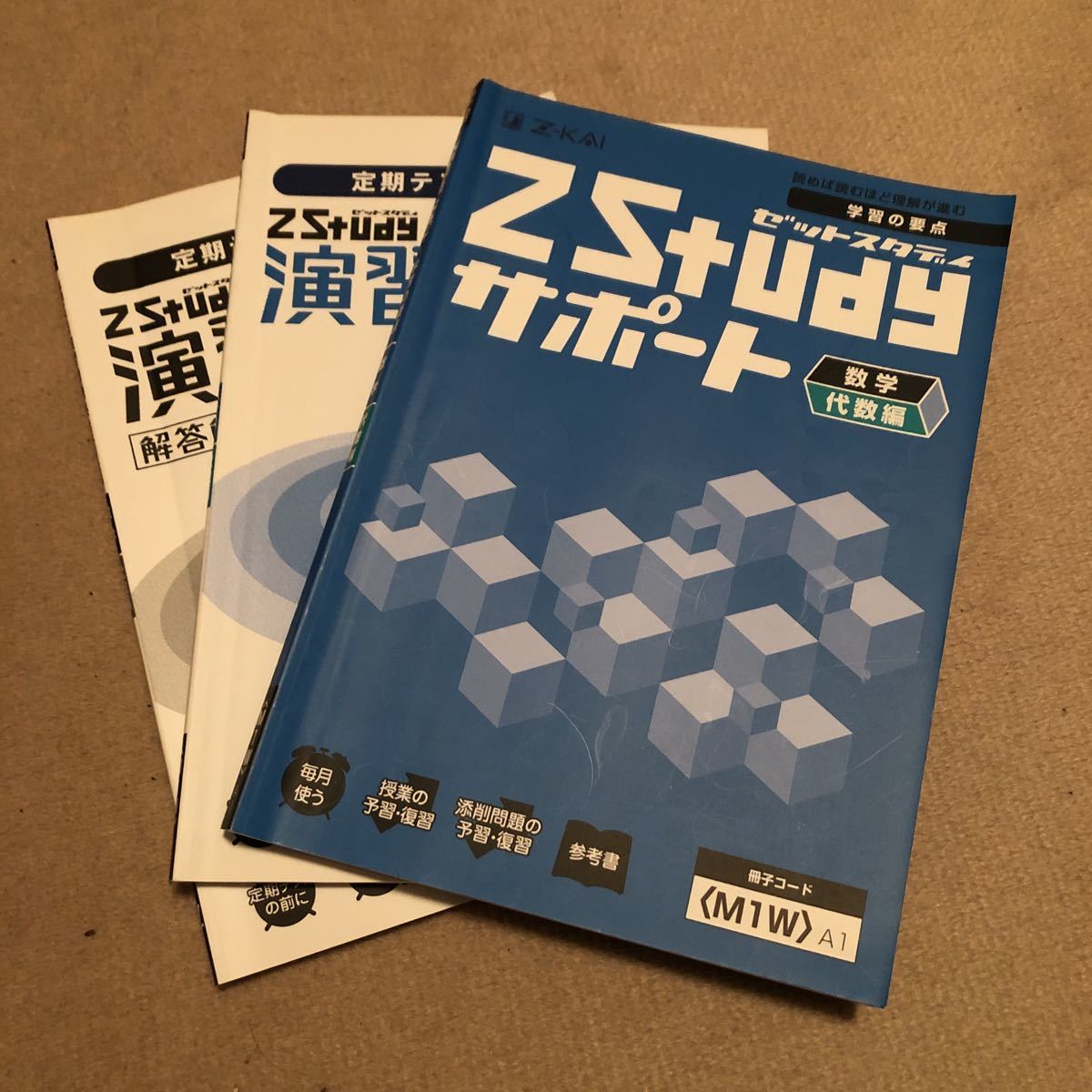 送料無料☆中1~中2 数学・代数☆Z会・参考書＋演習問題集3冊セット 