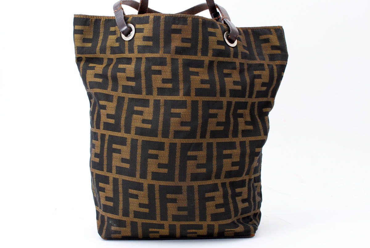 FENDI フェンディ ズッキーノ ズッカ ズッカ柄 長財布 1円 キャンバス 