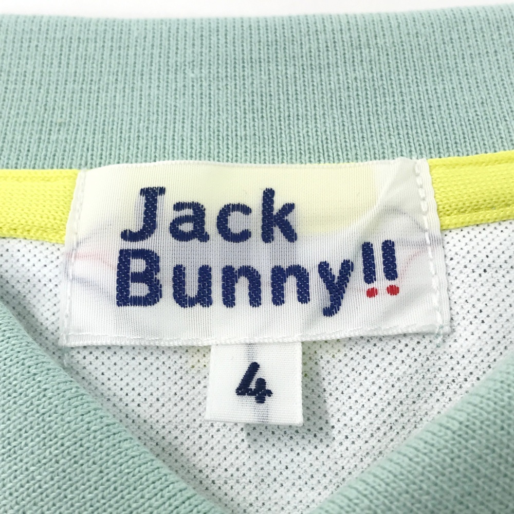 即決】JACK BUNNY ジャックバニー 半袖ポロシャツ 総柄 グリーン系 4